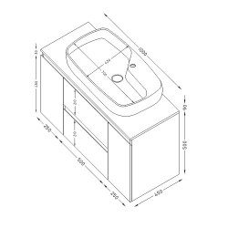 Шкаф за баня окачен VARIO LINE 100